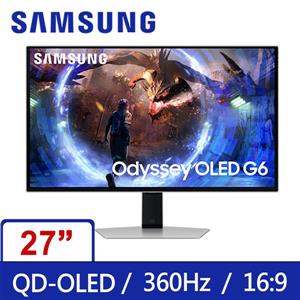 三星SAMSUNG S27DG602SC OdysseyG6 2K 360Hz 0.03ms OLED智慧聯網電競螢幕
