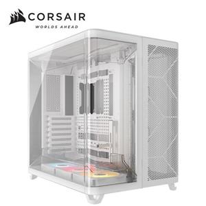 海盜船Corsair Air 5400 三艙室全景玻璃 E-ATX機殼【白｜附RS120R炫光風扇*3】