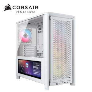 海盜船Corsair Frame 4000D機殼含XENEON EDGE LCD螢幕【白｜附RS120炫光風扇*4】