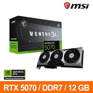 微星MSI RTX 5070 12G VENTUS 3X OC顯示卡