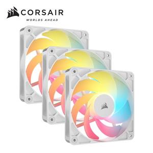 海盜船Corsair RS120-R ARGB  PWM 反向機殼風扇組【白｜3入】