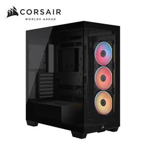 海盜船Corsair 3500X 全景玻璃透側 E-ATX機殼【黑｜附LX120R炫光風扇*3】