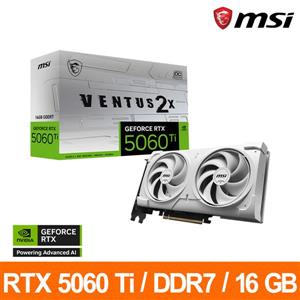 微星MSI RTX 5060 Ti 16G VENTUS 2X OC WHITE PLUS顯示卡