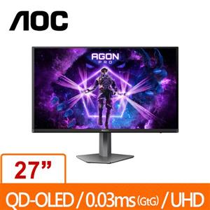 AOC AGON Pro27型 AG276UZD 4K QD-OLED電競液晶螢幕