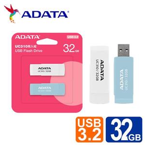 威剛 UC310  32GB USB3.2旋轉隨身碟(白+藍)(二入組)