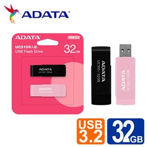 威剛 UC310  32GB USB3.2旋轉隨身碟(黑+粉)(二入組)