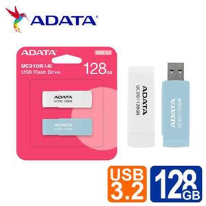 威剛 UC310  128GB USB3.2旋轉隨身碟(白+藍)(二入組)