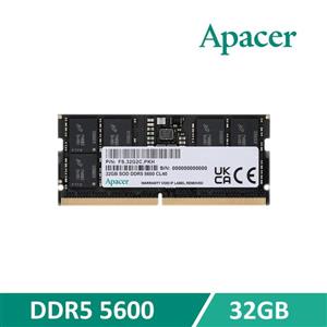 宇瞻 Apacer DDR5 5600 32GB 筆記型記憶體 (2048*8)