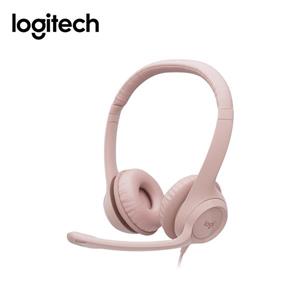 羅技 H390 USB玫瑰粉有線耳機麥克風