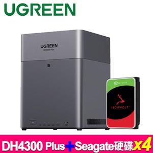 綠聯 UGREEN DH4300 Plus NAS，搭Seagate硬碟 x 4