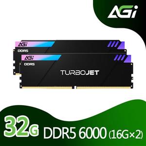AGI DDR5 6000 32GB(16G*2)  RGB 超頻雙通RAM (黑色散熱片)(CL36)