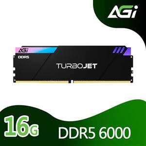 AGI DDR5 6000 16GB  RGB 超頻RAM (黑色散熱片)(CL36)