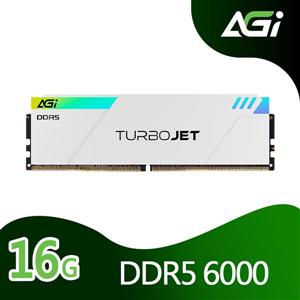AGI DDR5 6000 16GB  RGB 超頻RAM (白色散熱片)(CL36)