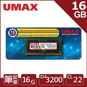 UMAX NB-DDR4 3200 16GB 筆記型 RAM(1024*8)(專案)
