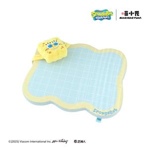 喵小元 海綿寶寶系列格子寵物睡墊 黃藍(M)