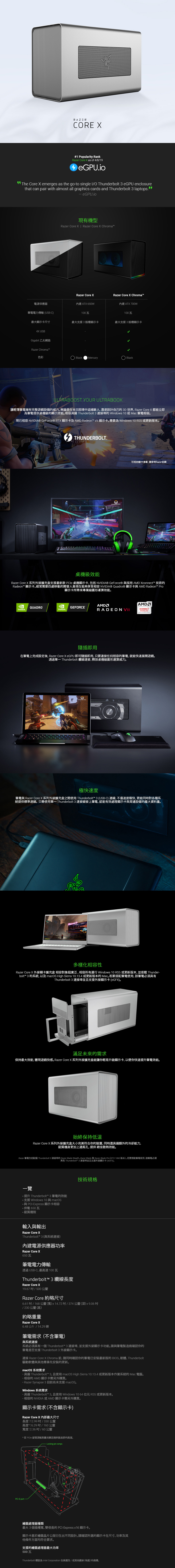 雷蛇razer Core X Rc21 R3t1 外置顯示盒 雷蛇razer Core X Rc21 R3t1 外置顯示盒